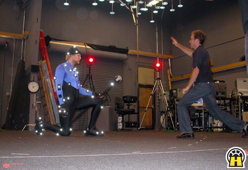 The motion capture stage for Episode III.