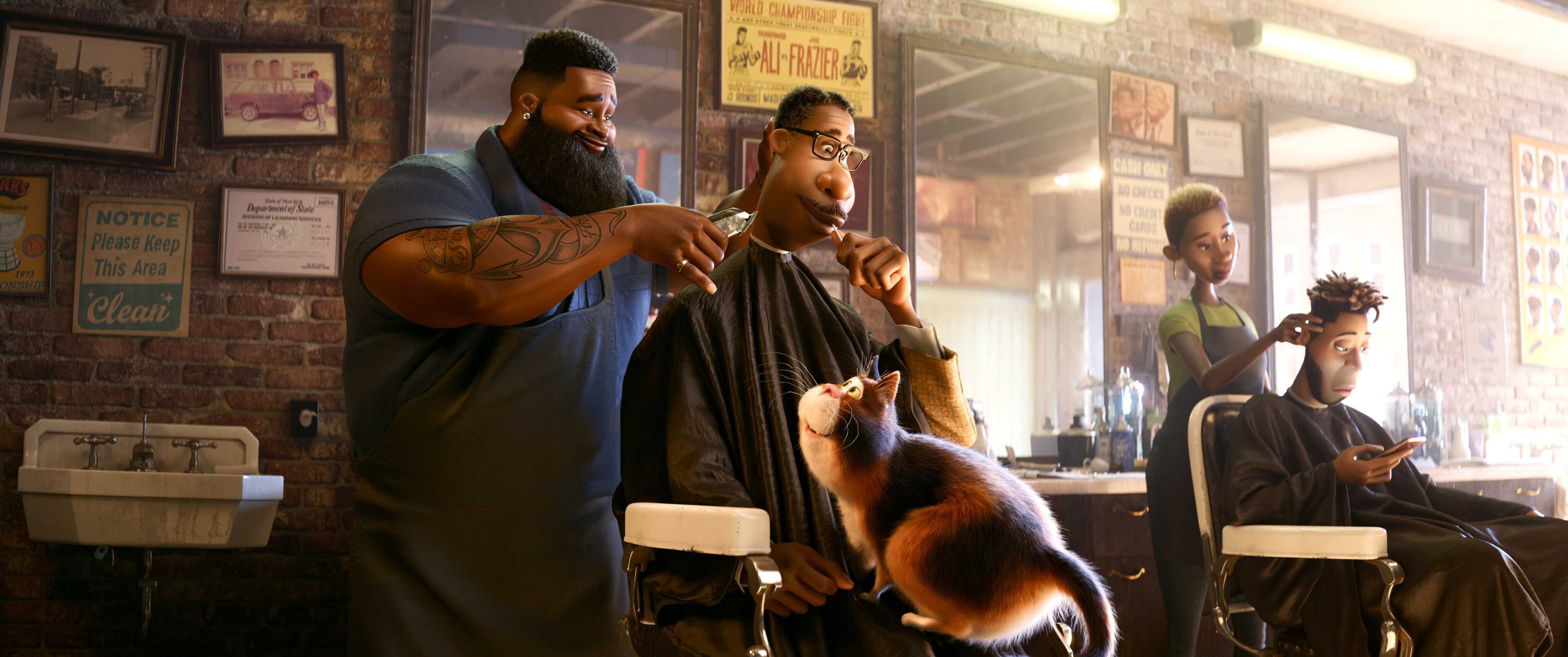 barbershop scene in pixar's soul
