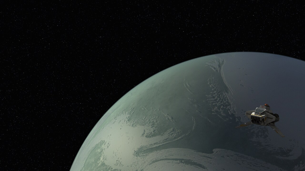 The planet at the start of the episode is identified in the script as Oosalon.