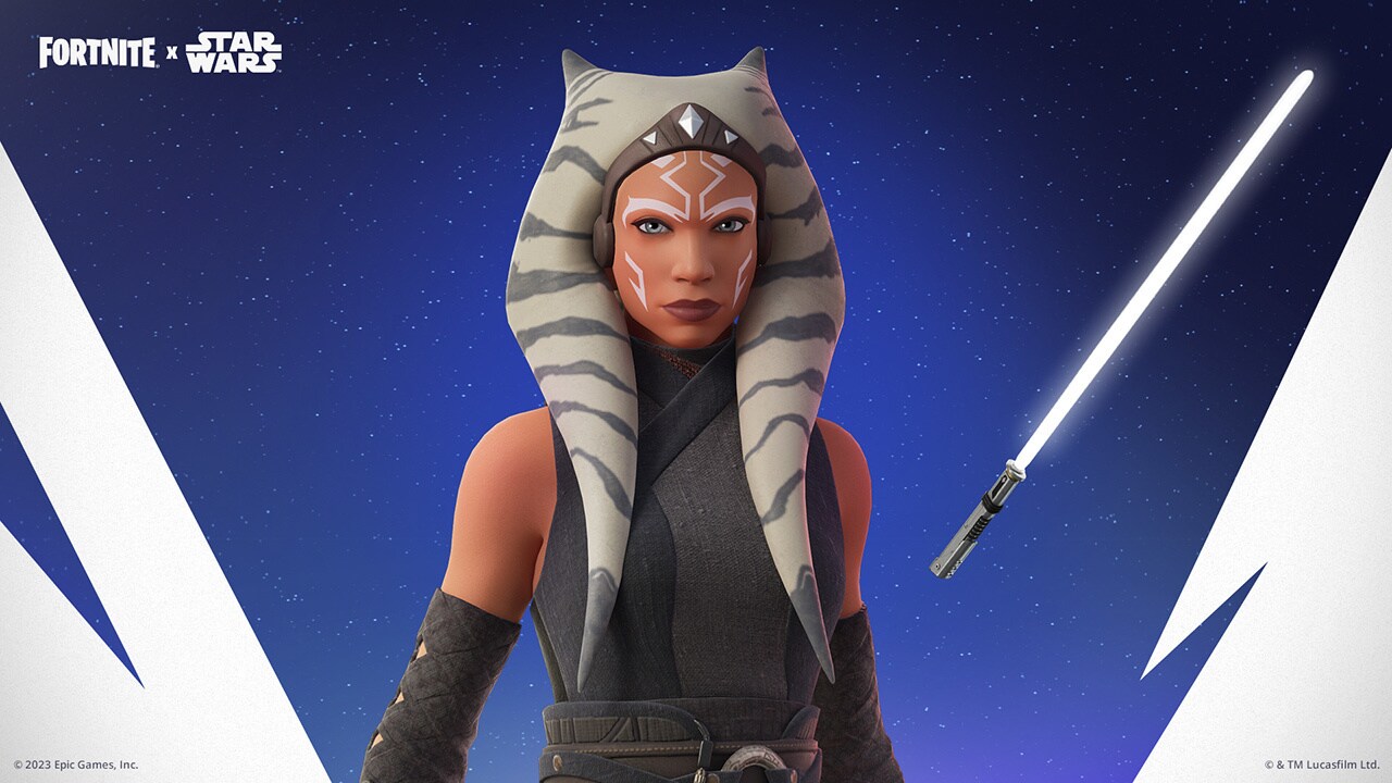 Ahsoka Tano and her lightsaber in Fornite