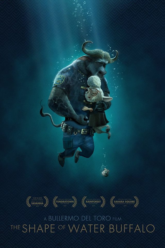 the shape of water buffalo