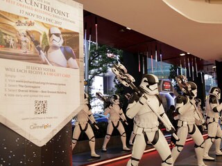 The Centrepoint in spectacular Star Wars: The last Jedi décor