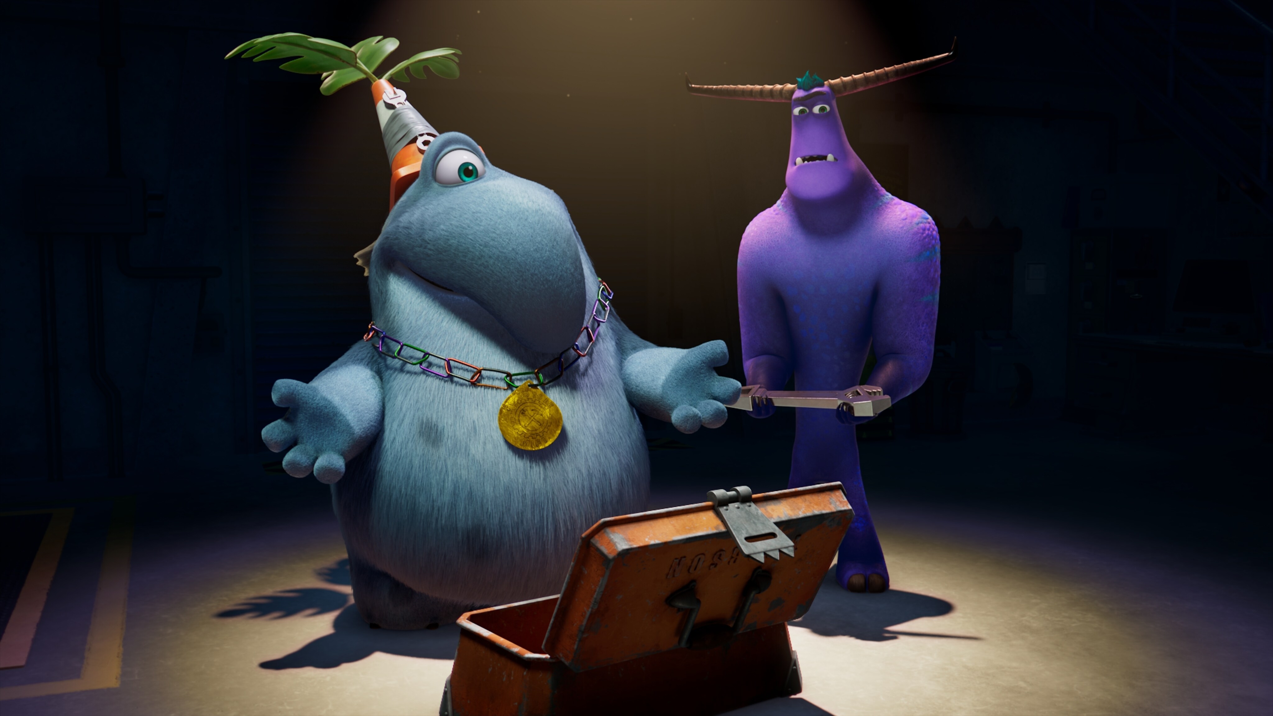 MONSTERS AT WORK - "Meet Mift" - When Tylor is initiated into MIFT during a bizarre ritual, he wants nothing more than to get away from his odd coworkers.  But when an emergency strikes Monsters, Inc., MIFT kicks into action and Tylor develops a hint of respect for the misfit team. (Disney) FRITZ, TYLOR