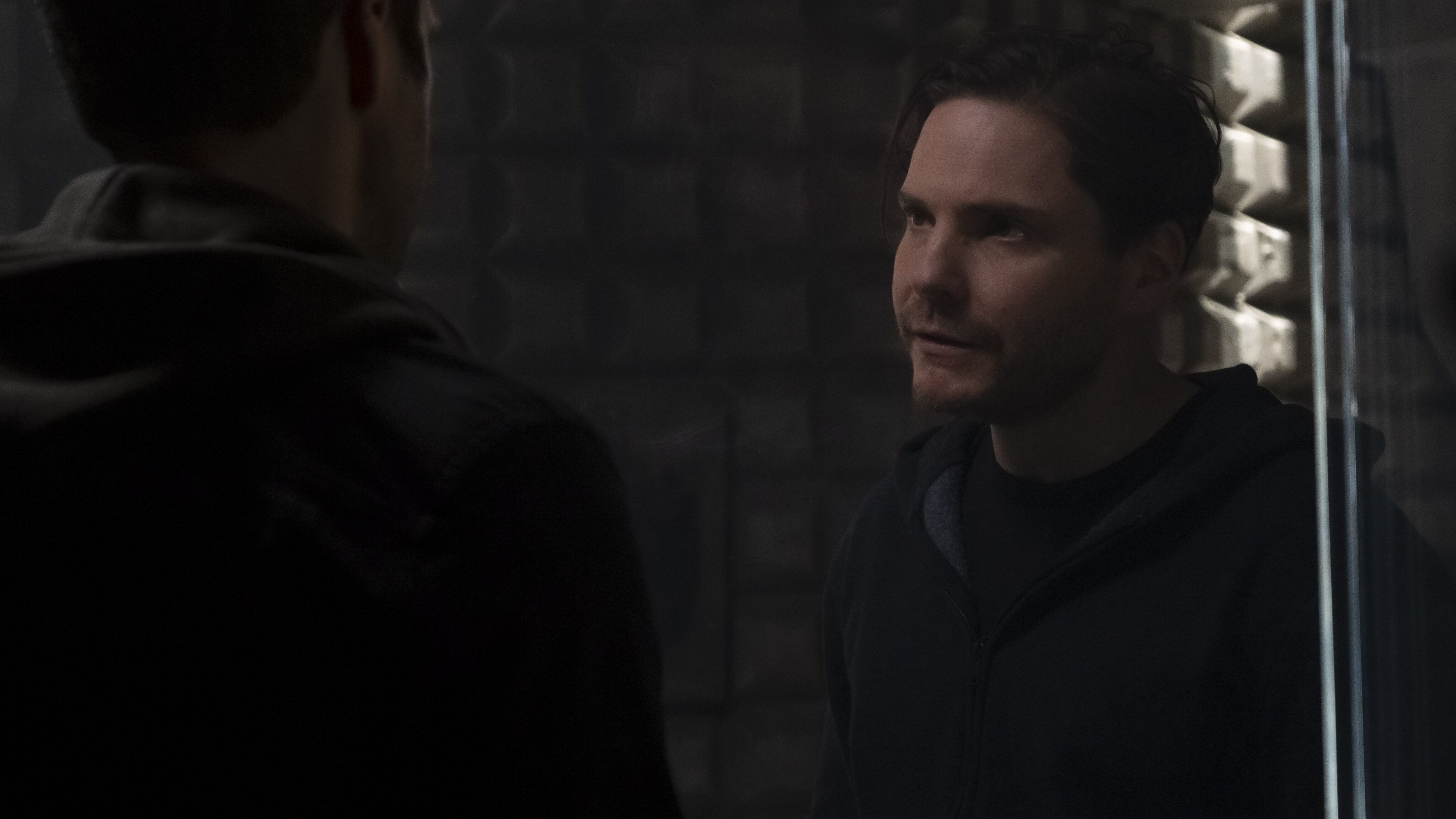 (L-R): Winter Soldier/Bucky Barnes (Sebastian Stan) and Zemo (Daniel Brühl) in Marvel Studios' THE FALCON AND THE WINTER SOLDIER exclusively on Disney+. Photo by Chuck Zlotnick. ©Marvel Studios 2021. All Rights Reserved.