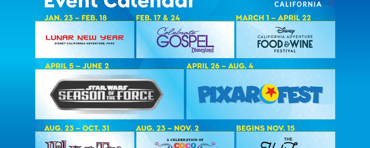 カリフォルニア ディズニーランド 2024年の年間イベントスケジュール