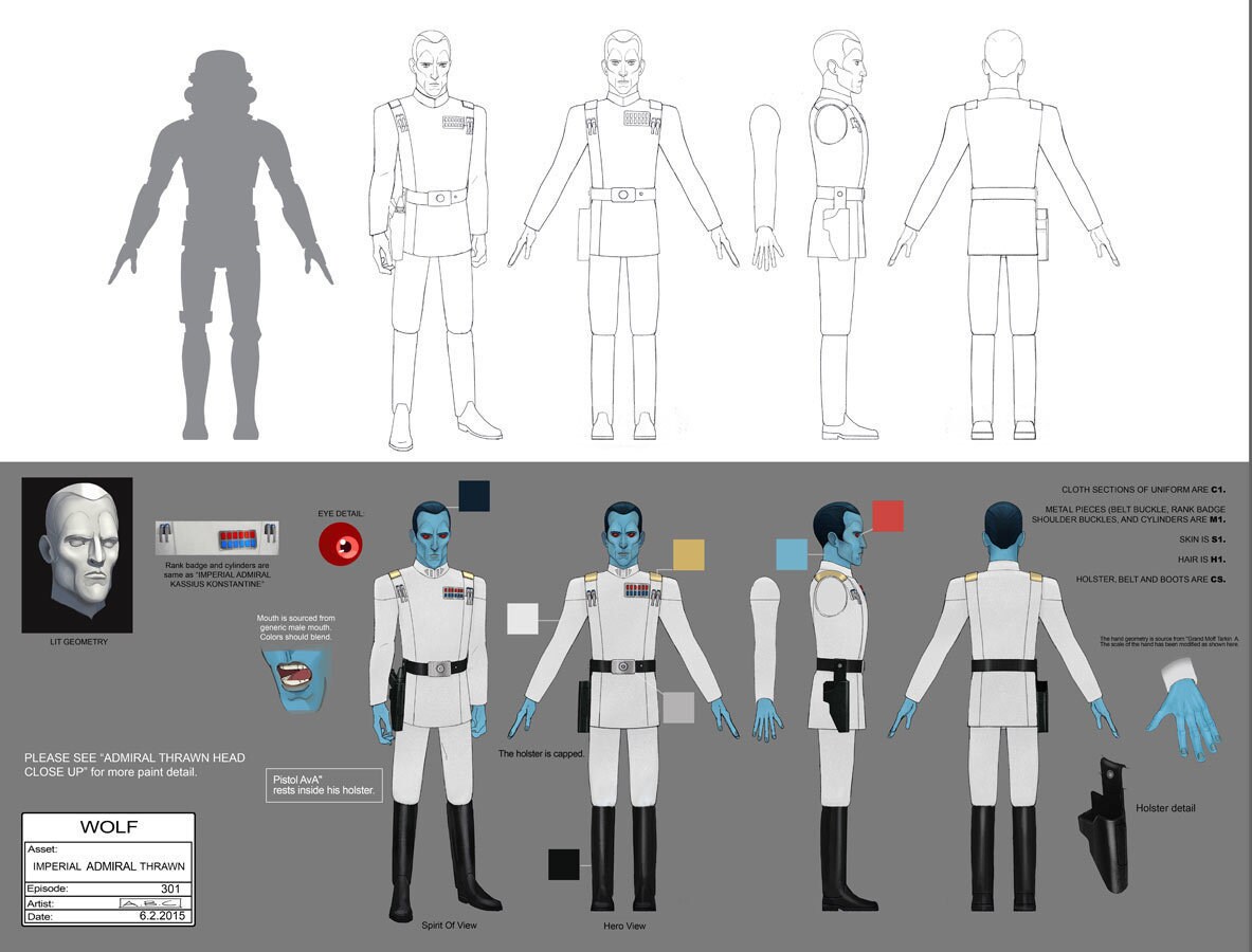 Imperial Admiral Thrawn full character illustration by Amy Beth Christenson.