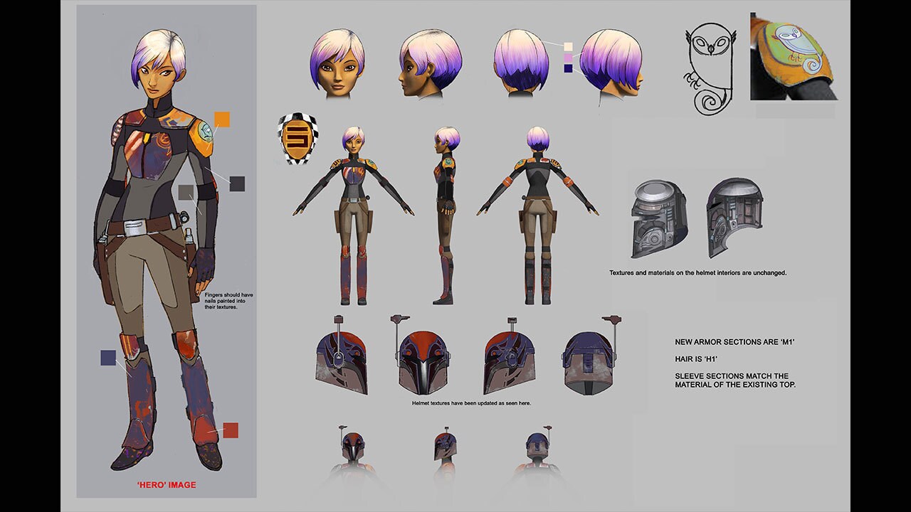 As part of Sabine’s new Season 3 character model, her armor has an illustration of the convor owl...