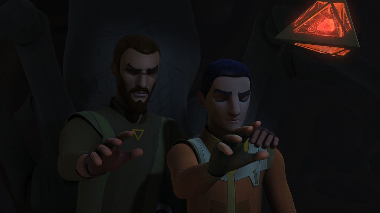 Finally, they find the Sith holocron amid a cluster of the giant spiders. Together, Kanan and Ezr...