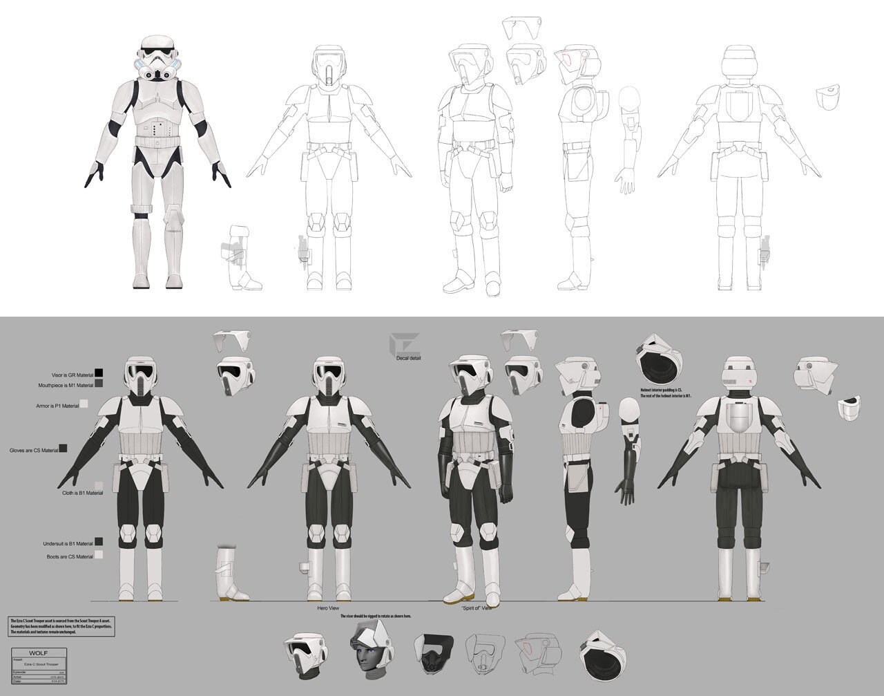 Ezra in scout trooper uniform full character illustration by Chris Glenn. 