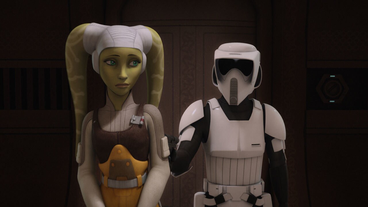 But how will they sneak into the base? Ezra dons recovered biker scout’s armor, and escorts Hera ...