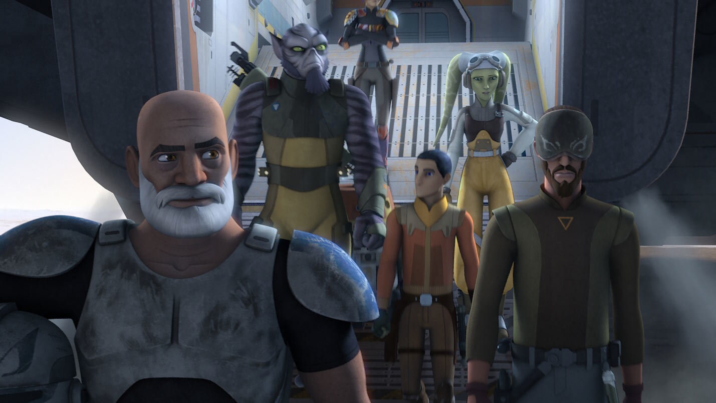 Seeking weapons, Rex leads Kanan, Zeb, and Ezra to an old base from the Clone Wars -- the site of...