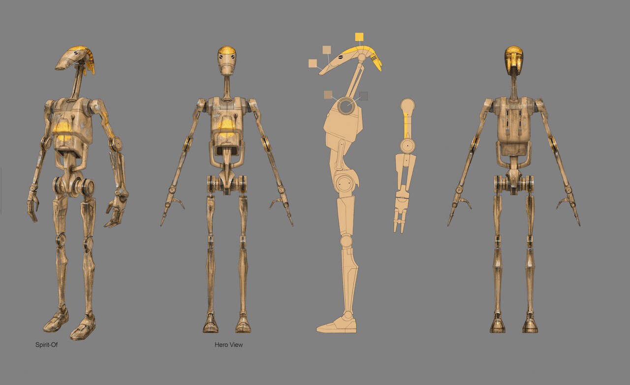 Updating the battle droid model had long been on the wish-list of the Lucasfilm Animation team wo...