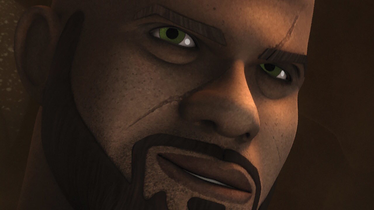In Star Wars: The Clone Wars, Saw had piercing blue eyes, while his live action incarnation had b...