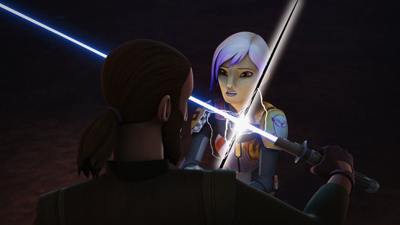 Kanan encourages Sabine to face her fears. Through combat, she reveals her guilt from making weap...