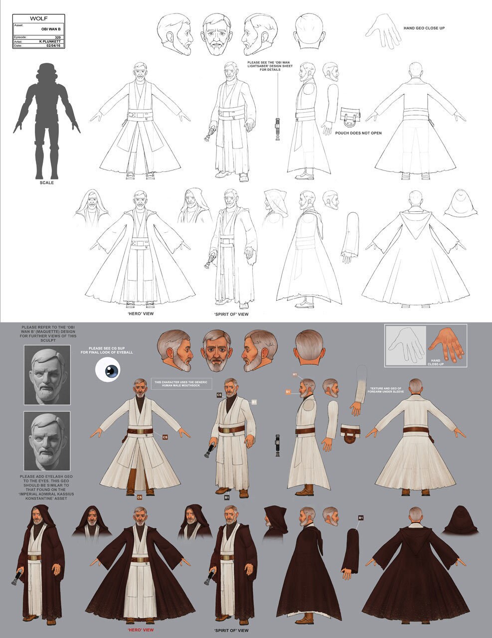 Obi-Wan Kenobi full character concept art by Kilian Plunkett.