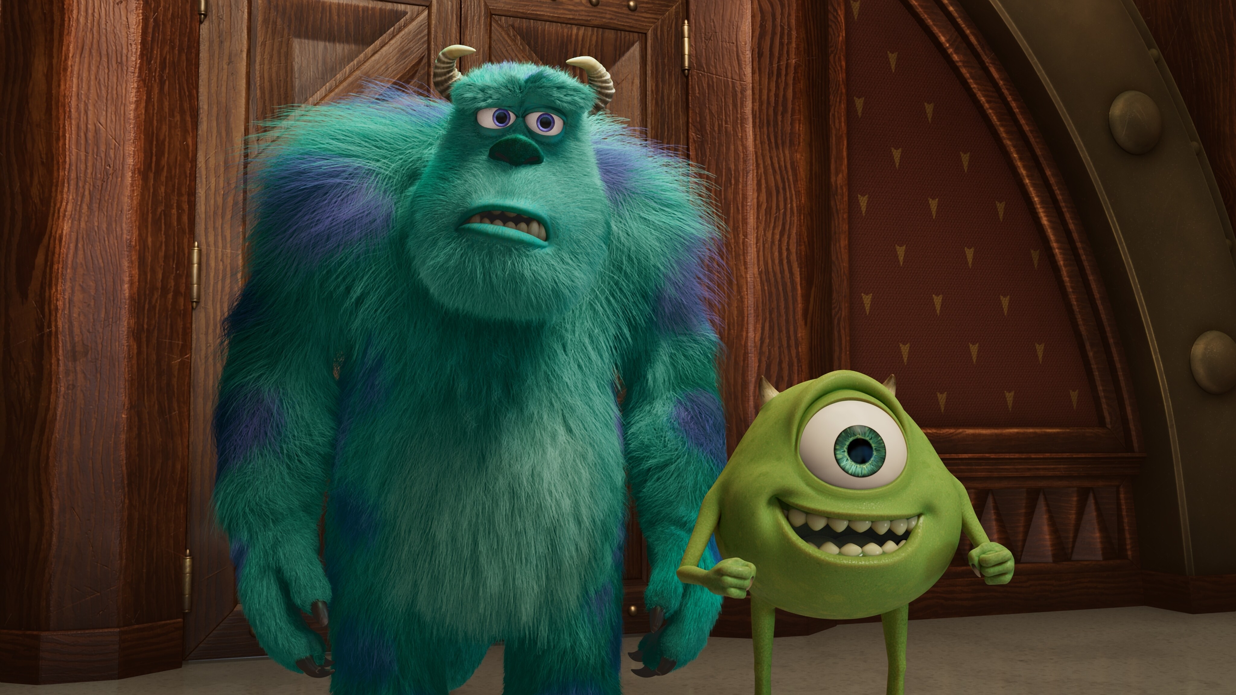 MONSTERS AT WORK - "Welcome to Monsters, Incorporated" - When Tylor Tuskmon arrives at Monsters Incorporated to begin his dream job as a Scarer, he discovers that scaring is out and laughter is in. As a result he is temporarily reassigned to MIFT, the Monsters Incorporated Facilities Team. (Disney) SULLEY, MIKE