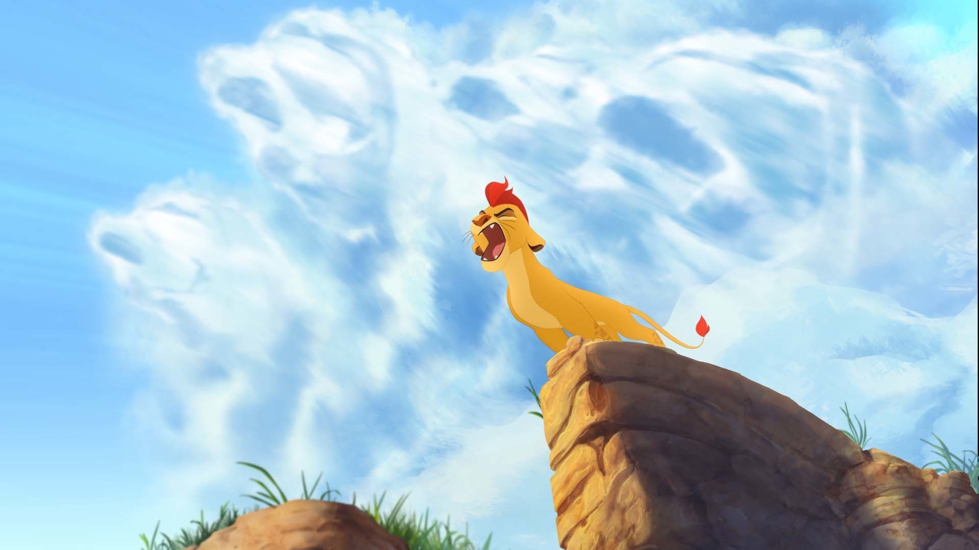 Kion discovers he has the "Roar of the Elders". From the movie "The Lion Guard: Return of the Roar"