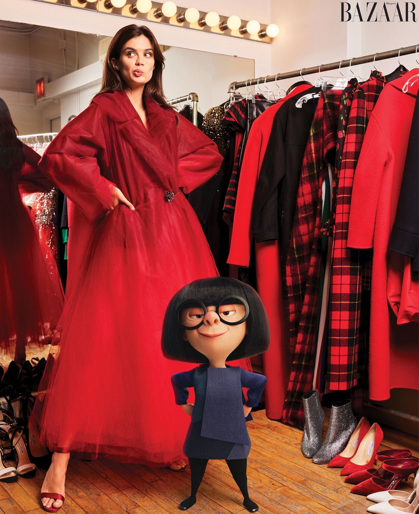 Outfit style from Edna Mode's Interview in Harper's Bazaar