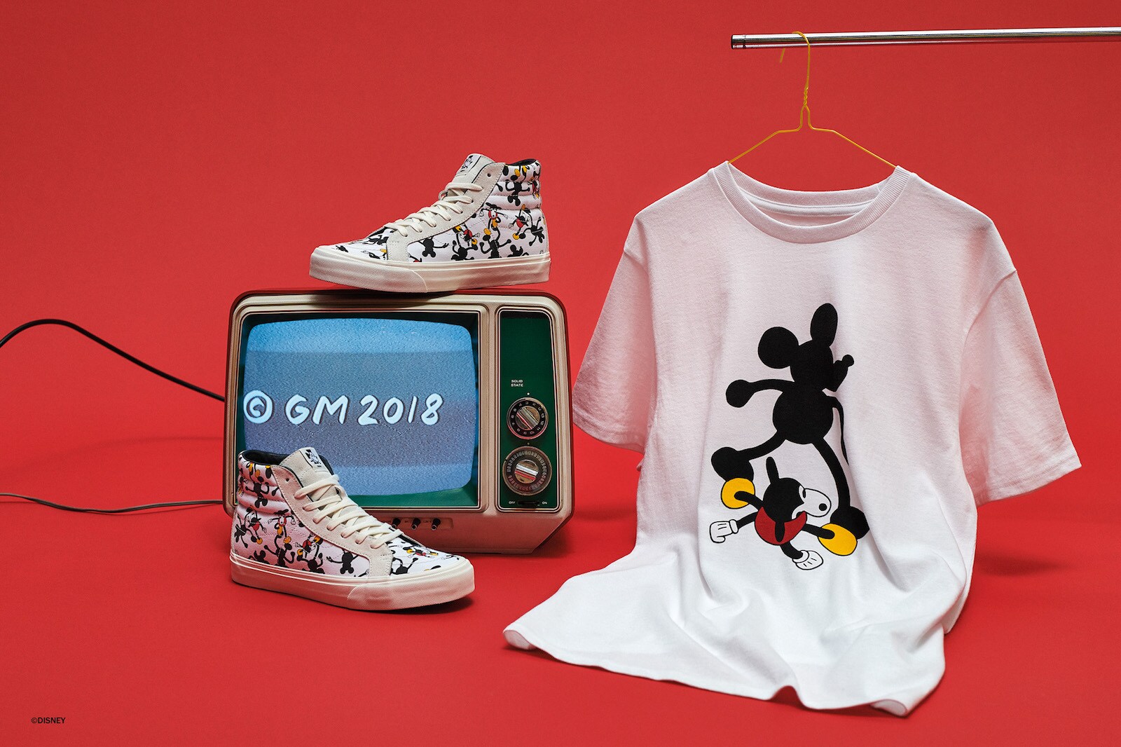  Sneakers and a tee shirt from the Vault by Vans Mickey Mouse collection