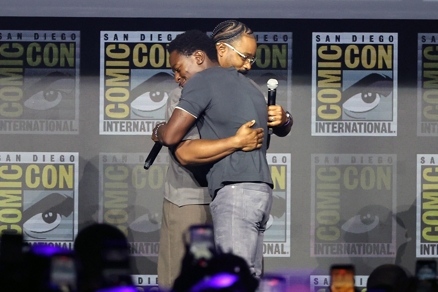 David Johnson and Ryan Coogler Hug