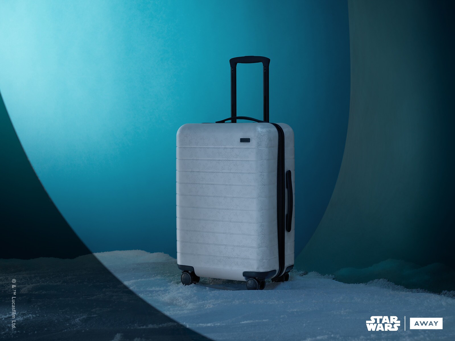 Blue Away suitcase inspired by Hoth from the Star Wars collection