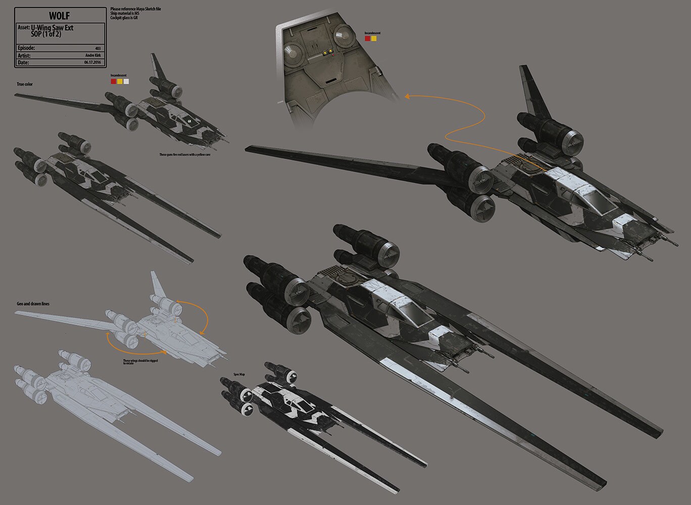 U-wing Saw ext. concept art by Andre Kirk.