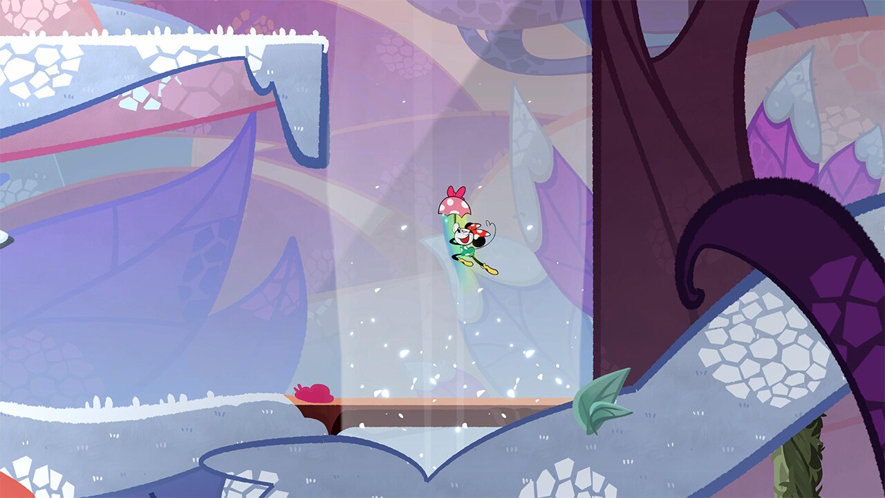 In-game screenshot from Disney Illusion Island with Minnie.