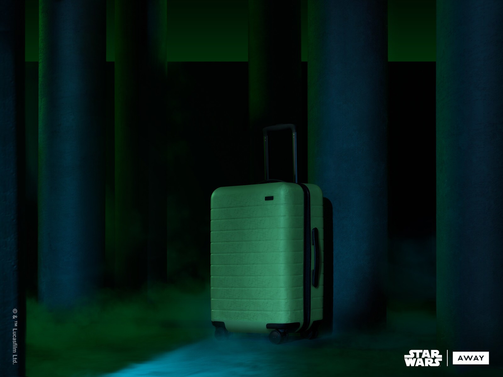 Green Away suitcase inspired from Endor from Star Wars collection