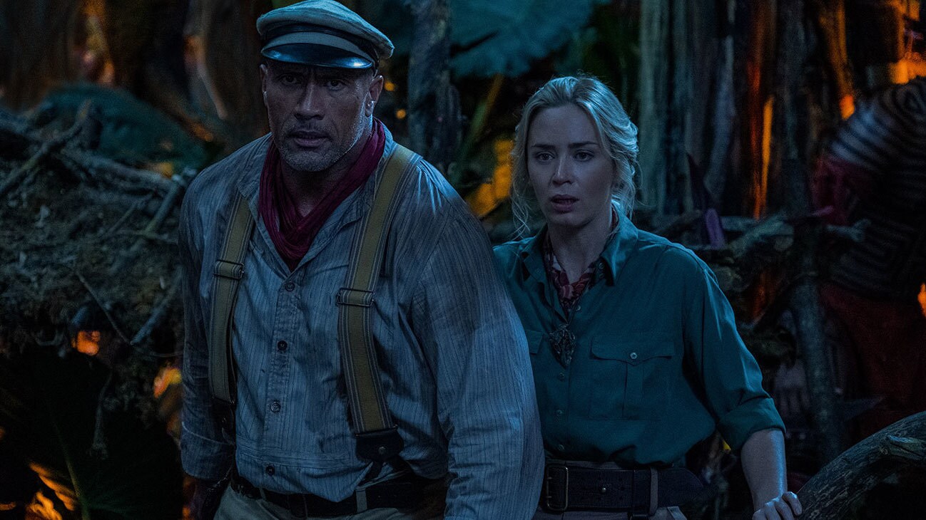 Frank Wolff (Dwayne Johnson) and MacGregor Houghton (Jack Whitehall) from the Disney movie "Jungle Cruise".