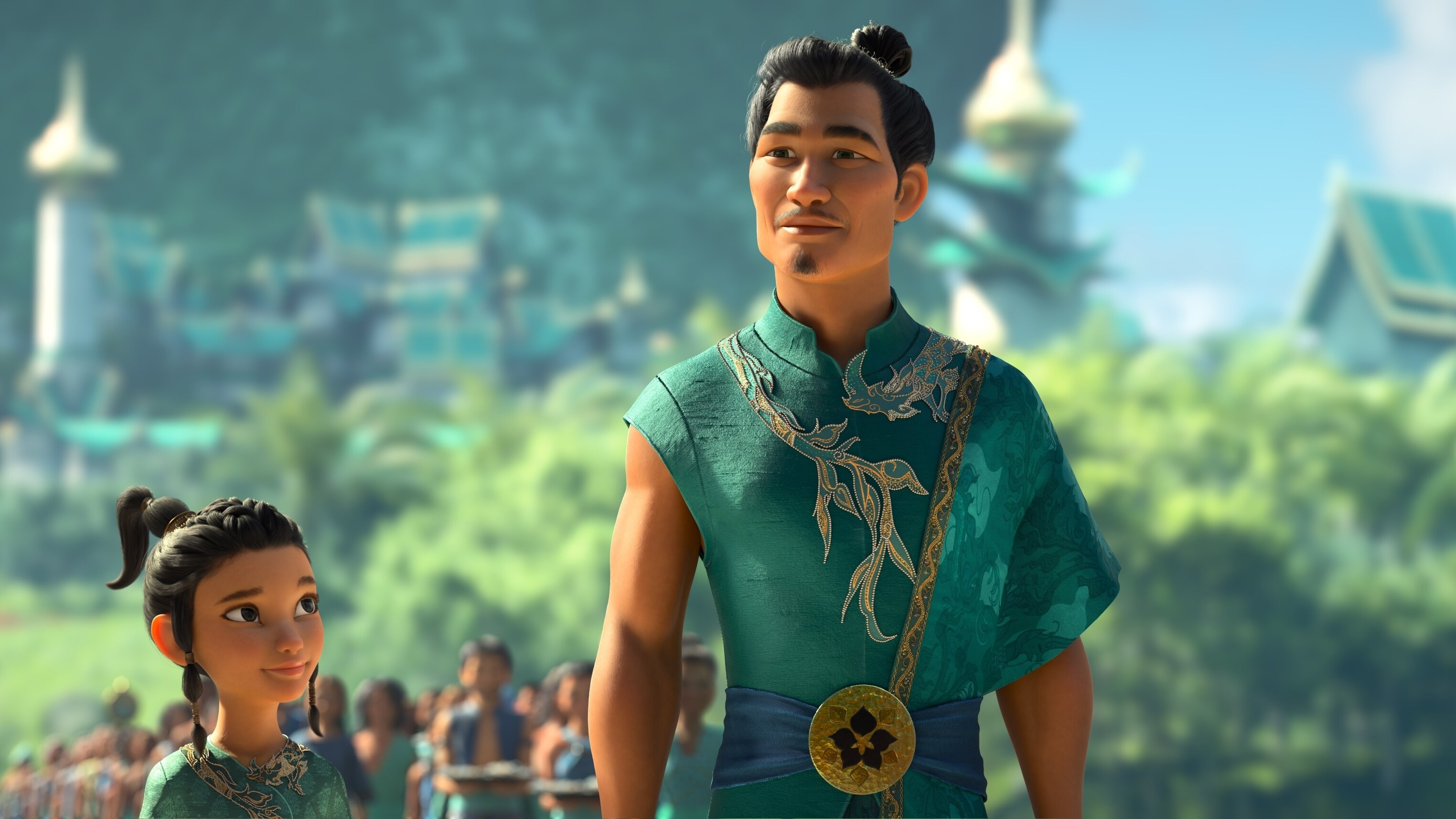 oung Raya looks up to her beloved father Benja, Chief of the Heart Lands. Benja, the legendary Guardian of the Dragon Gem, is an idealistic and bold visionary who seeks to reunite the fractured kingdom of Kumandra and restore harmony. Featuring Daniel Dae Kim as the voice of Chief Benja, Walt Disney Animation Studios’ “Raya and the Last Dragon” will be in theaters and on Disney+ with Premier Access on March 5, 2021. © 2021 Disney. All Rights Reserved.