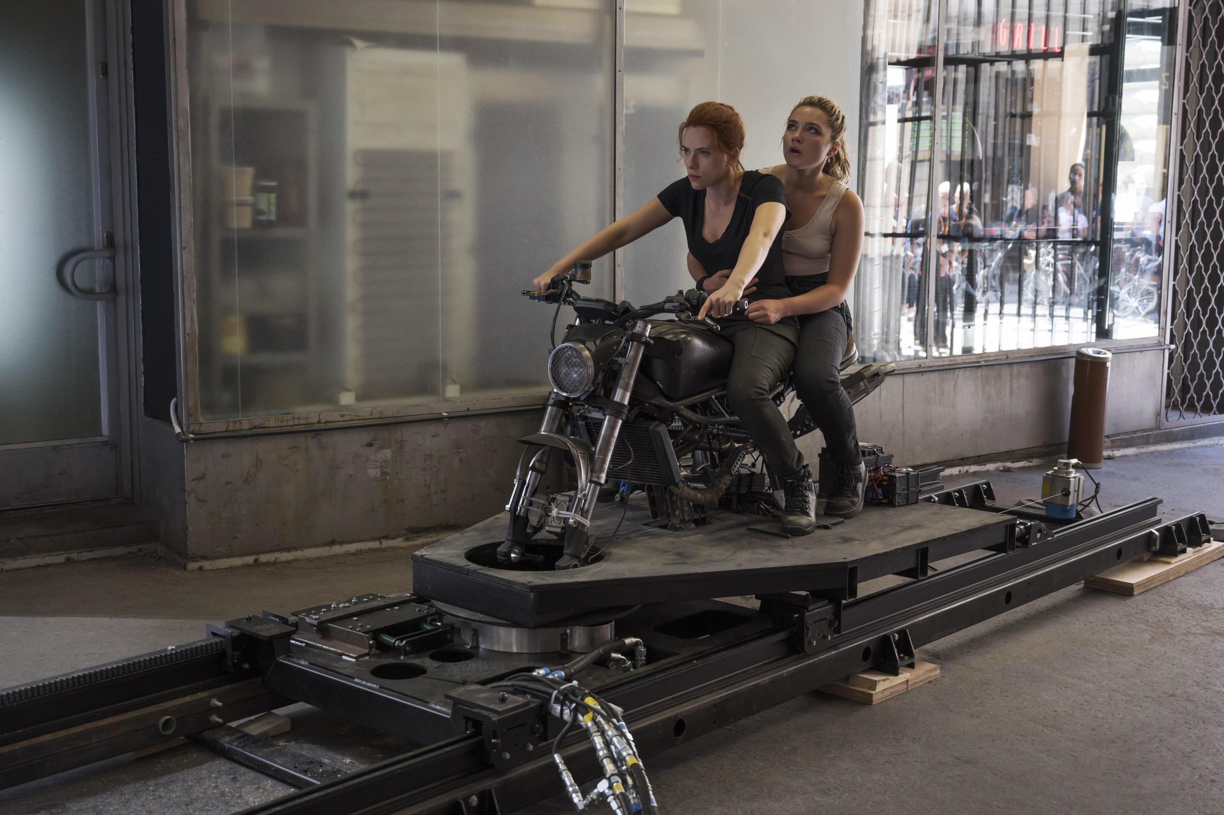 Scarlett Johansson and Florence Pugh Behind-the-Scenes of Black Widow