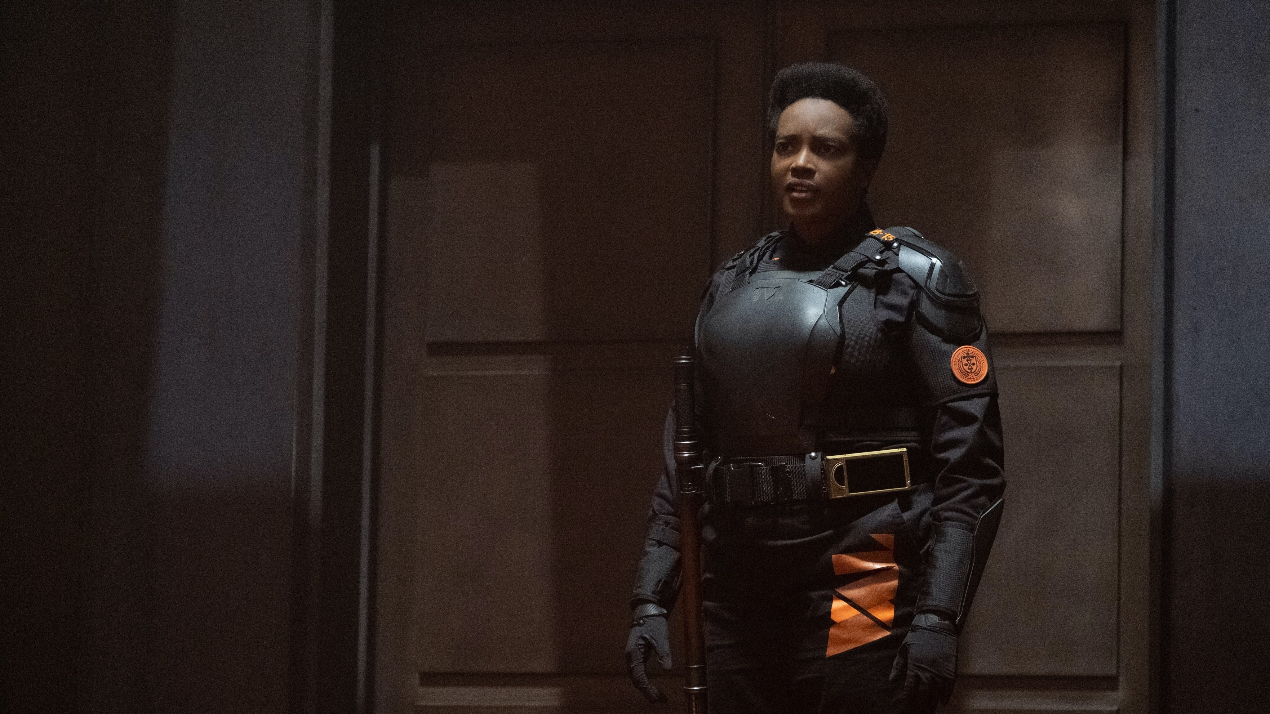 Hunter B-15 (Wunmi Mosaku) in Marvel Studios' LOKI, exclusively on Disney+. Photo by Chuck Zlotnick. ©Marvel Studios 2021. All Rights Reserved.