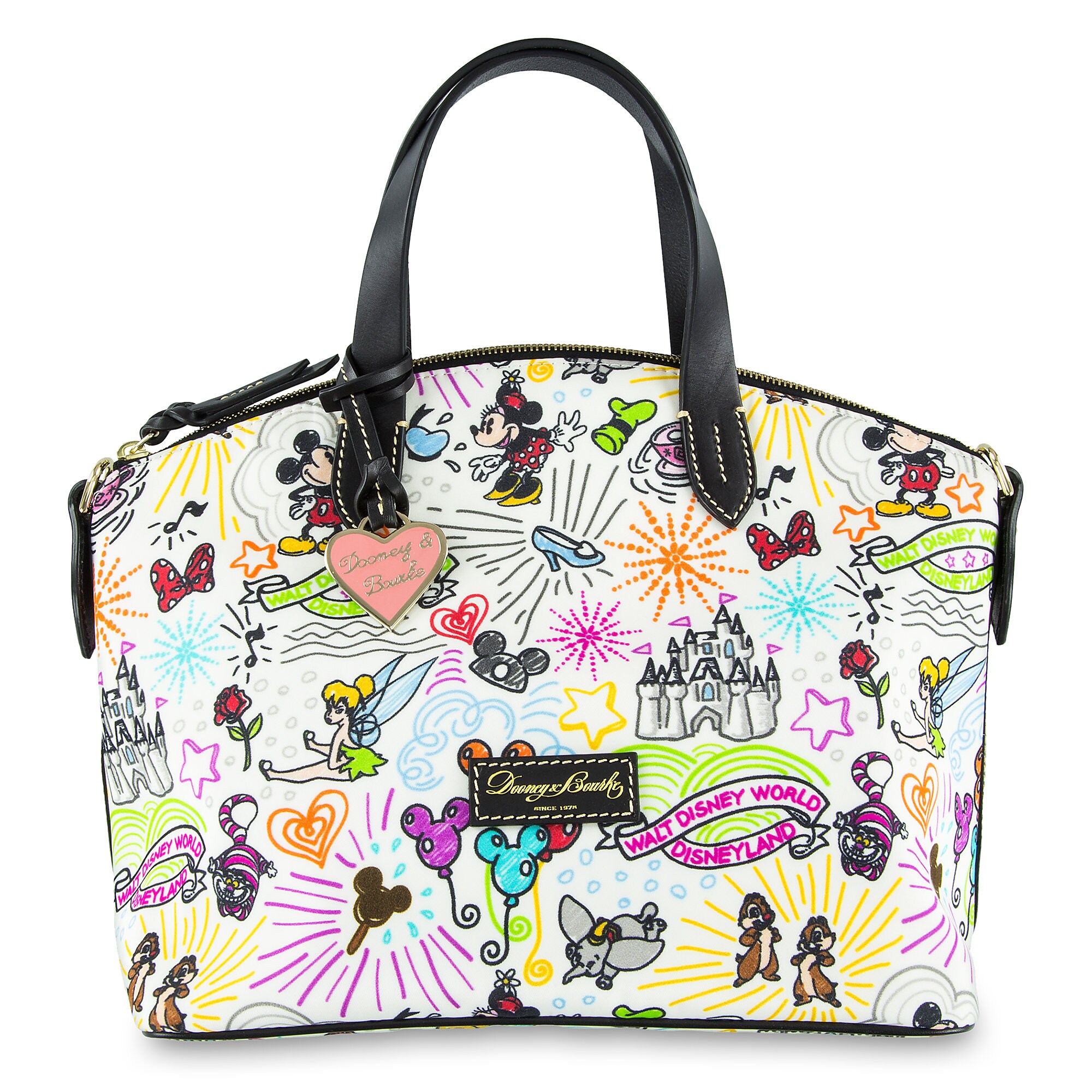 Disney Sketch Nylon Zip Satchel By Dooney Bourke