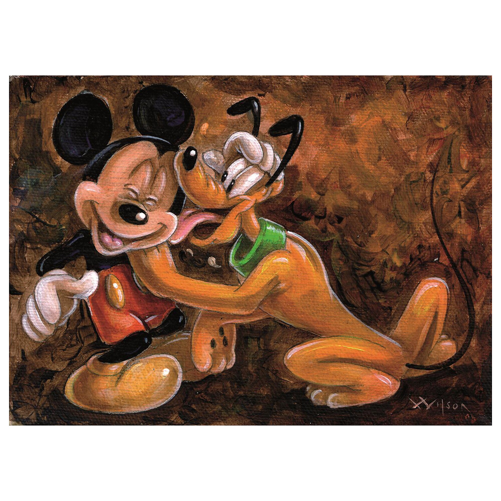 ''Mickey and Pluto'' Giclée by Darren Wilson