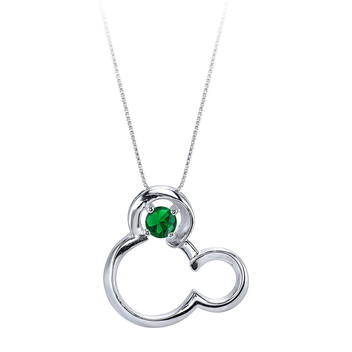 Product Image of Mickey Mouse May Birthstone Necklace for Women - Emerald # 1