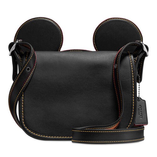 Mickey Mouse Ears Patricia Leather Saddle Bag by COACH - Black | shopDisney