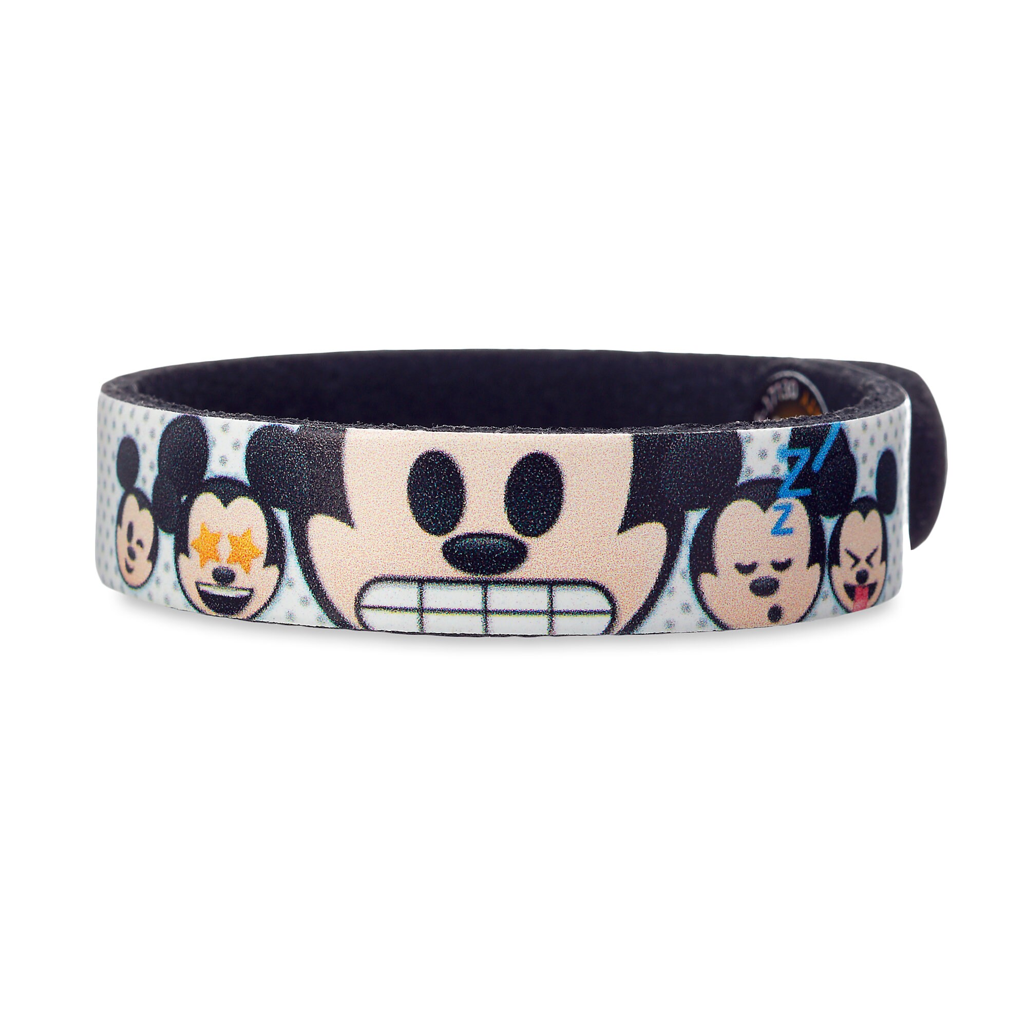 Mickey Mouse Emoji Leather Bracelet - Personalizable