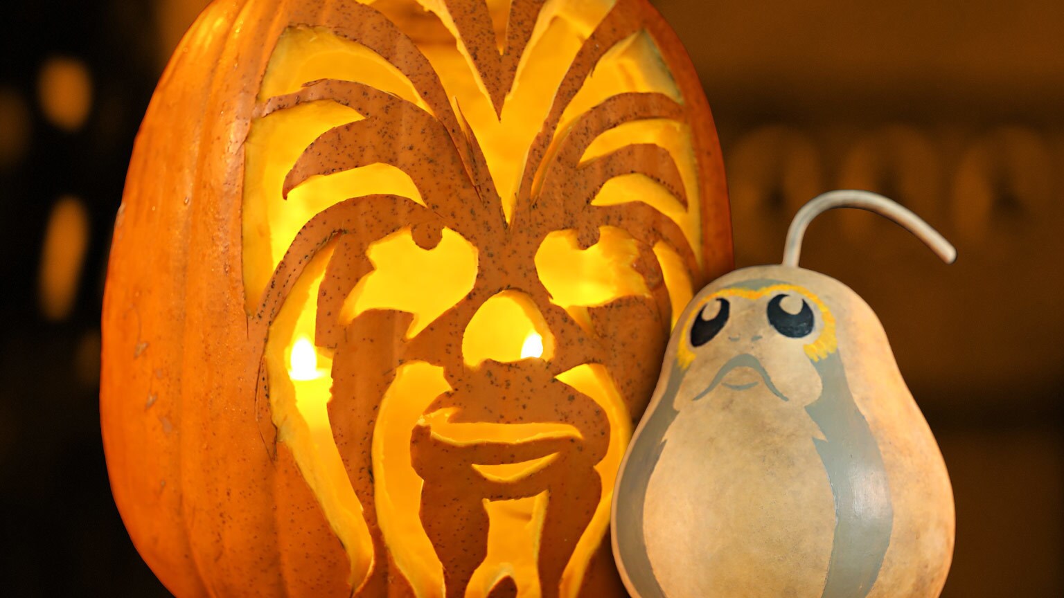 Make a Chewbacc-O’-Lantern and Porg Gourd