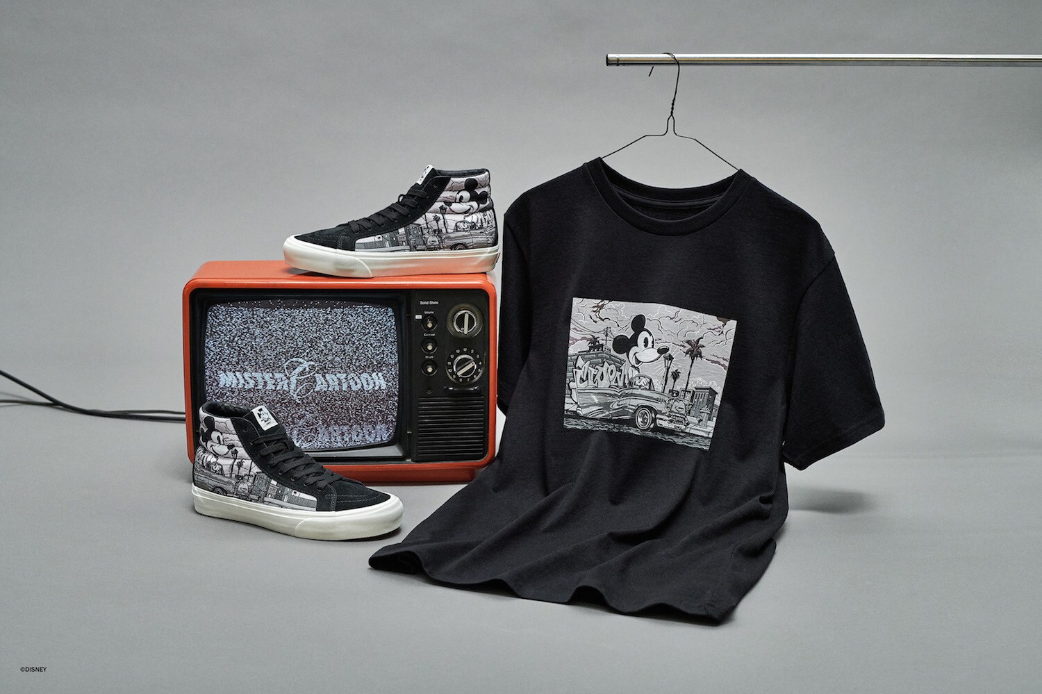  Sneakers and a tee shirt from the Vault by Vans Mickey Mouse collection