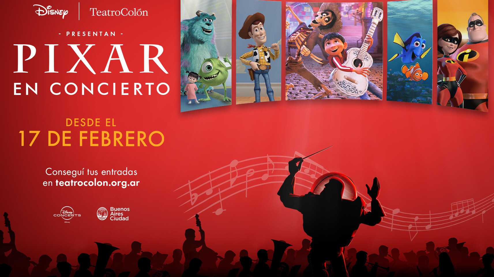 ARGENTINA || DESDE EL 17 DE FEBRERO, DISNEY Y EL TEATRO COLÓN PRESENTAN PIXAR EN CONCIERTO 