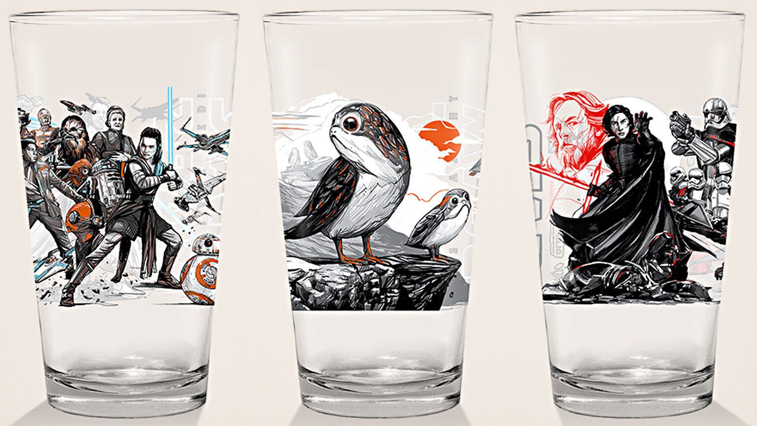 We're Giving Away Sets of the Alamo Drafthouse's Awesome Mondo-Designed Star Wars: The Last Jedi Glasses