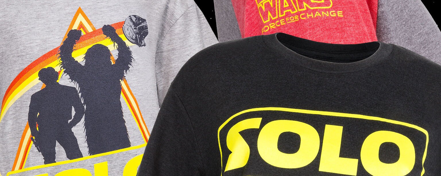 Solo: A Star Wars Story T-shirts created by the charity program Star Wars: Force for Change.