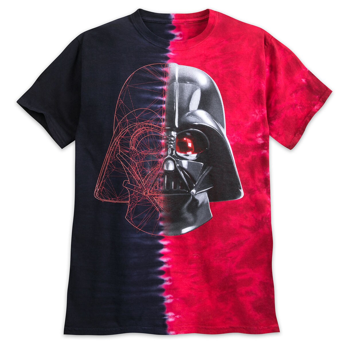 Product Image of Darth Vader Split Tie-Dye T-Shirt for Adults # 1