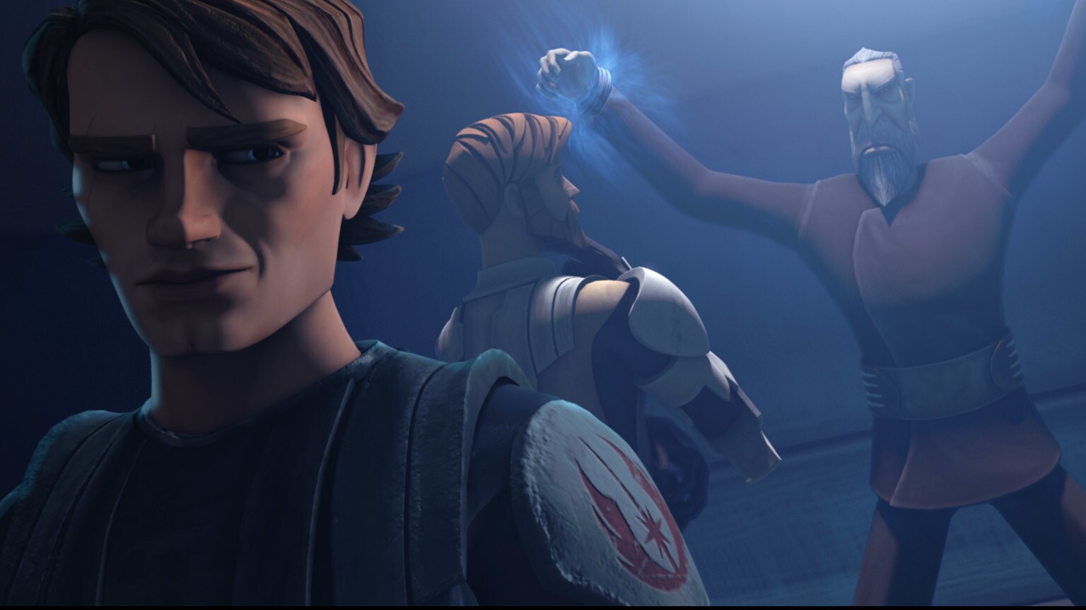 Obi-Wan and Anakin confront Dooku in a scene from "Dooku Captured."