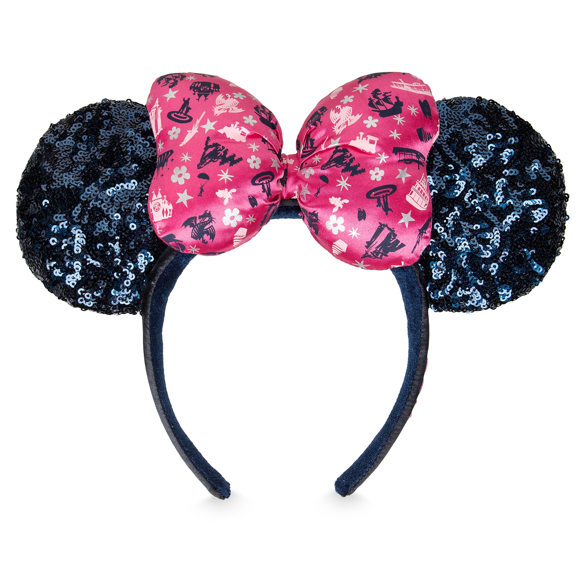 Minnie Mouse Sequined Ear Headband with Satin Bow - Disney Parks 2019