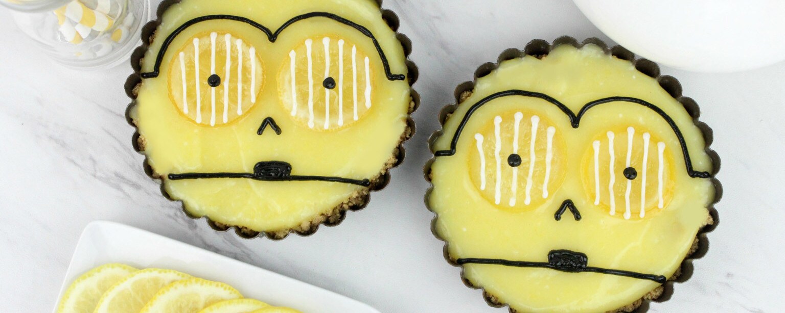A step from a recipe for C-3PO lemon tarts.