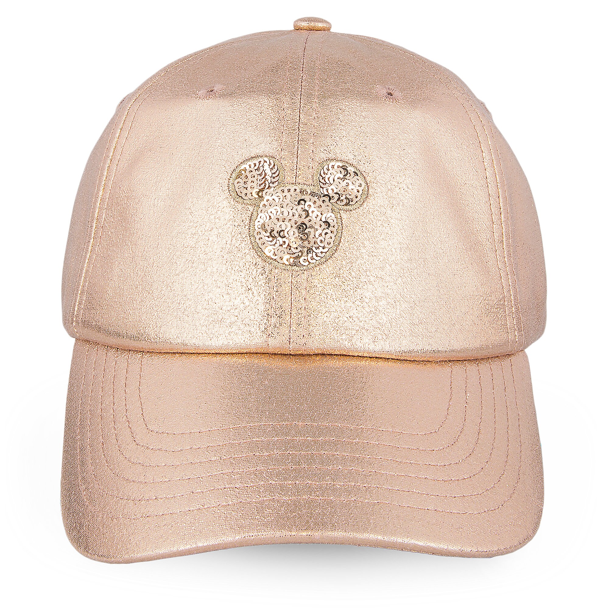 Mickey Mouse Rose Gold Baseball Cap for Women