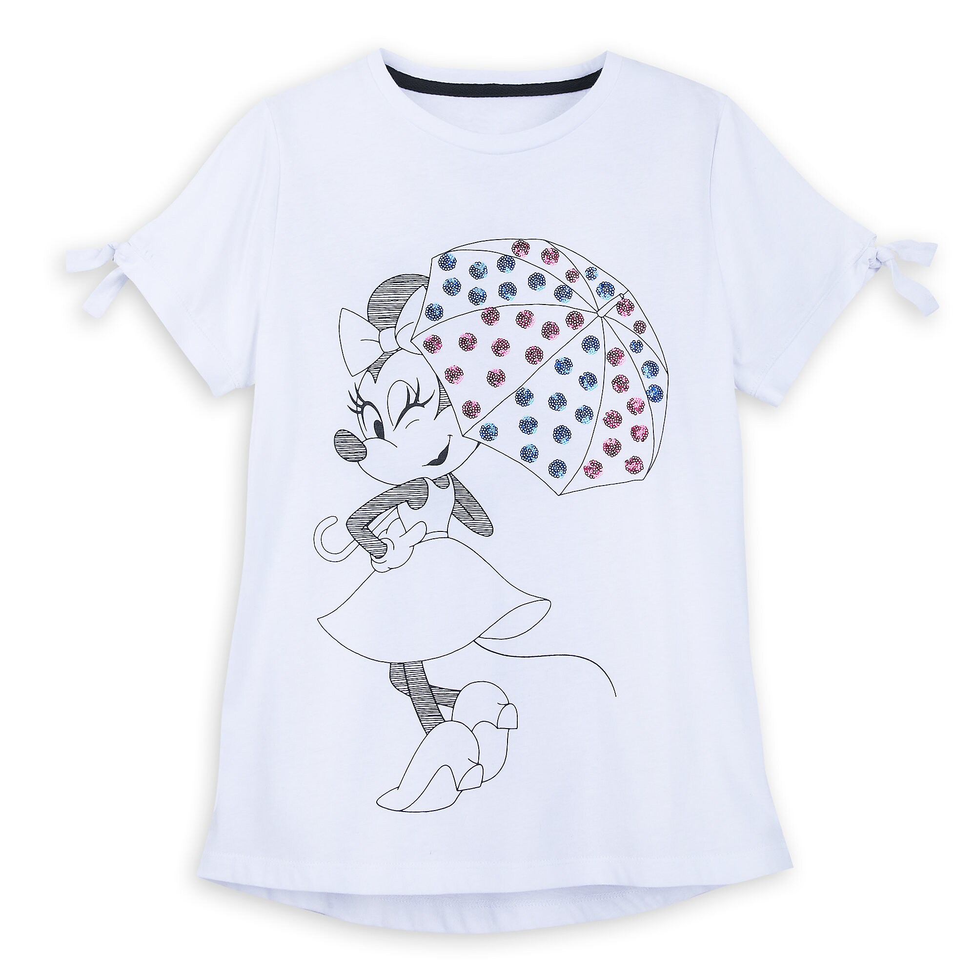 Minnie Mouse Sequined Umbrella T-Shirt for Women