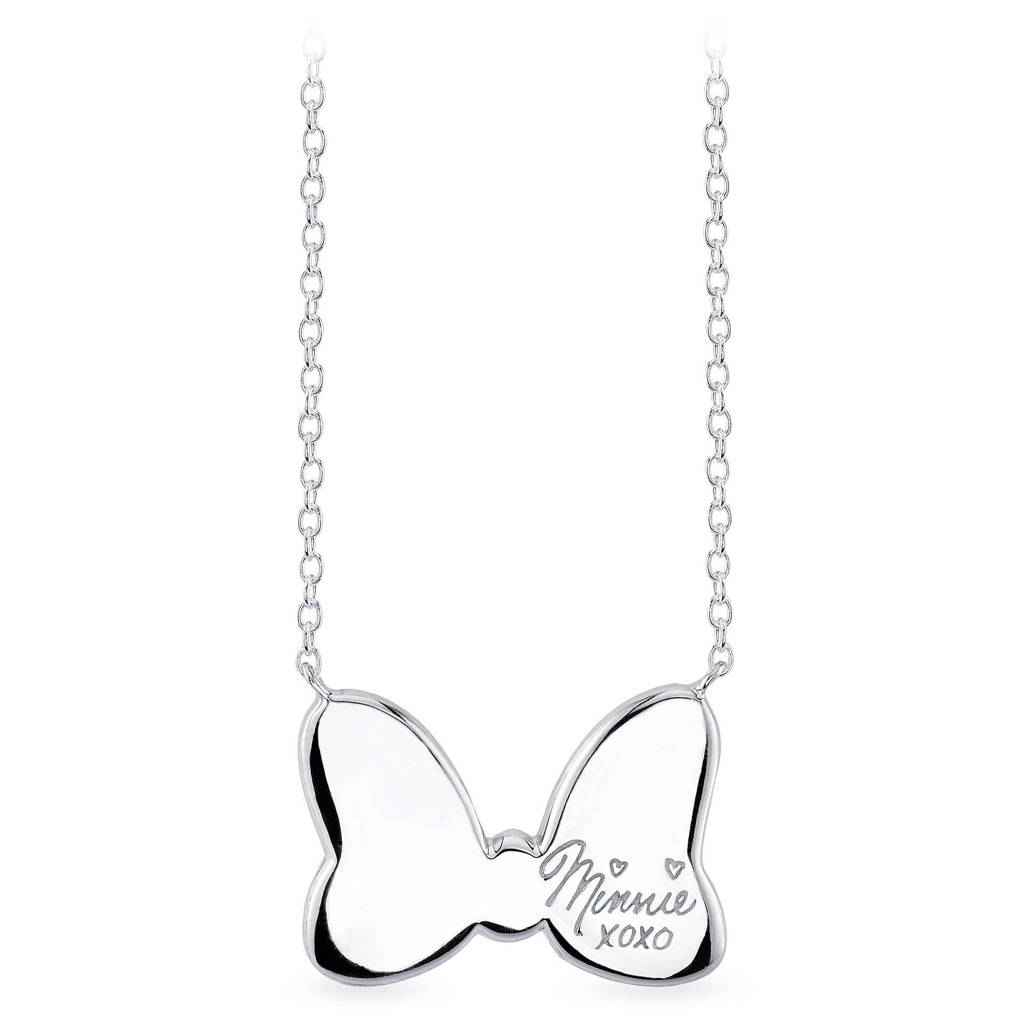 Minnie Mouse Black Bow Sterling Silver Necklace by RockLove