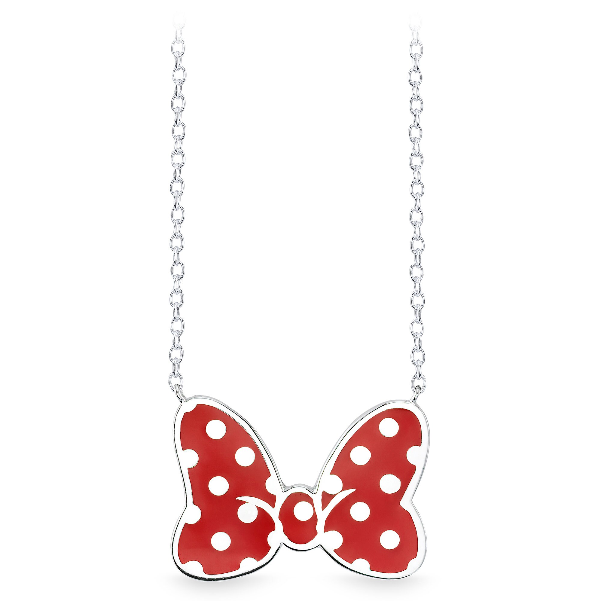 Minnie Mouse Red Bow Sterling Silver Necklace by RockLove